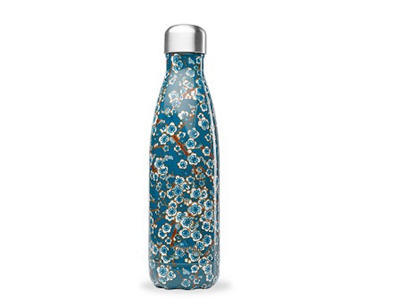 Bouteille inox 500ml fleurs bleues