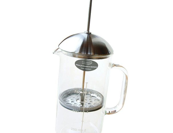 Cafetière à piston en verre et inox