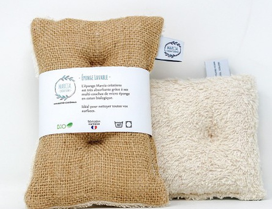 Éponge en coton et en toile de jute