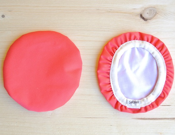 Couvre-plat 14 cm en tissu ciré rouge