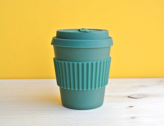 Tasse à café réutilisable en bambou coloris vert 235ml