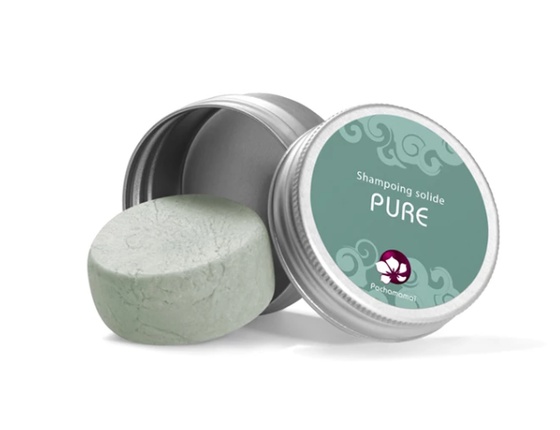 Shampooing solide Pure dans sa boite