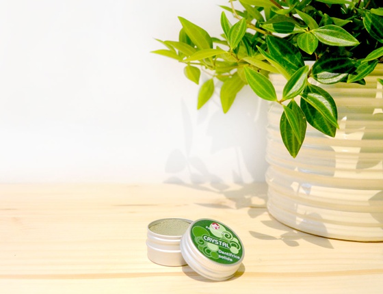 Dentifrice solide Crystal dans sa boite