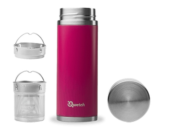 Théière inox 400 ml isotherme magenta