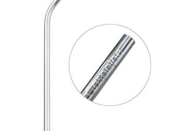 Paille en inox coudée