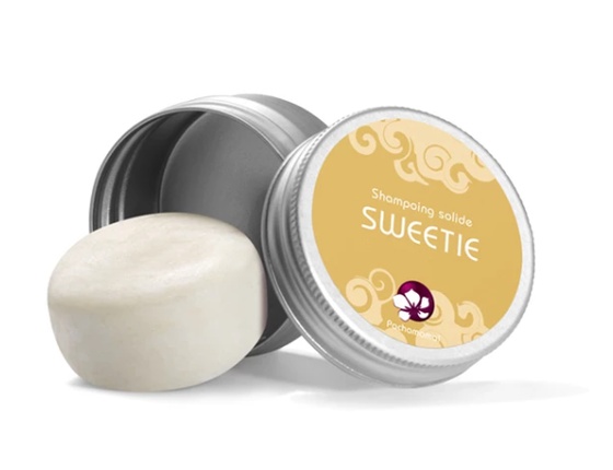 Shampooing solide démêlant Sweetie dans sa boite