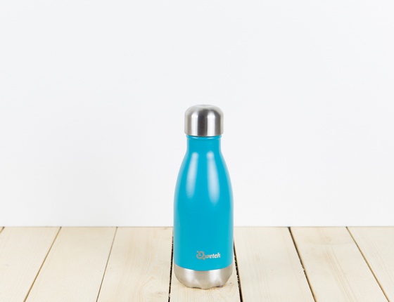 Bouteille inox 260ml couleur bleu turquoise