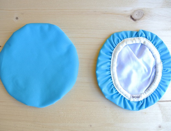 Couvre-plat 17 cm en tissu ciré bleu