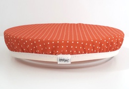 Couvre-plat en coton orange à pois - taille XL (25 cm)