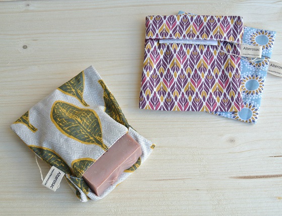 Pochette à savon en coton doublé