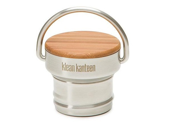 Bouchon inox & bambou pour gourdes & bouteilles Klean Kanteen