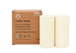 Déodorant en stick Comme Avant : lot de 2 recharges parfum abricot & cerisier