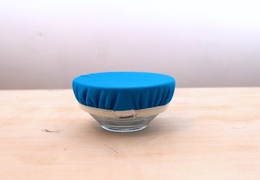 Couvre-plat 14 cm en tissu ciré bleu