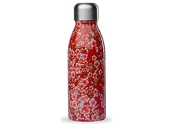 Bouteille inox 500 ml simple paroi fleurs rouges