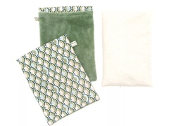 Bouillotte en graines de lin - coloris vert sauge