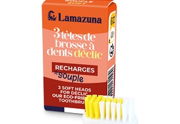 Lot de 3 têtes de brosse à dents rechargeables Lamazuna - poils souples