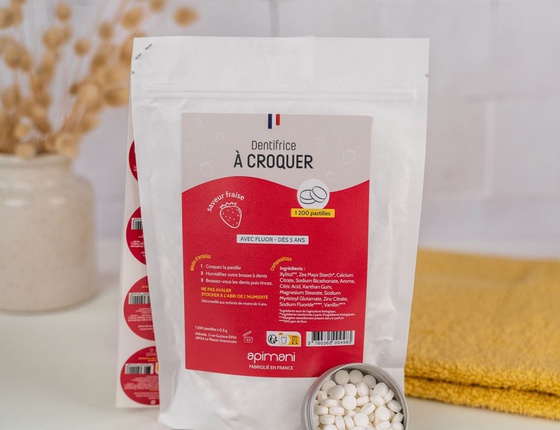 Dentifrice à croquer bio à la fraise - en vrac