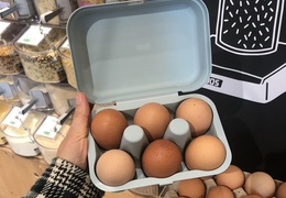 Boîte à œufs en coquilles d'œufs bleue - 6 œufs