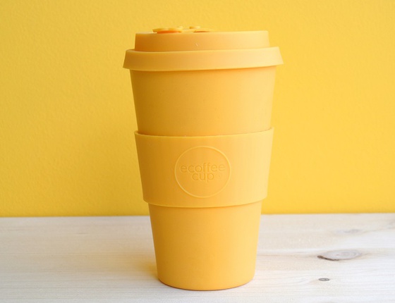 Tasse à café en bambou 400 ml coloris jaune