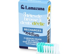 Lot de 3 têtes de brosse à dents rechargeables Lamazuna - poils médium