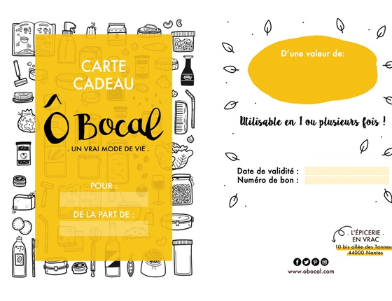 Carte cadeau Ô Bocal 90€