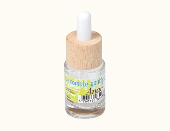 Flacon tube compte-gouttes en verre transparent 15 ml