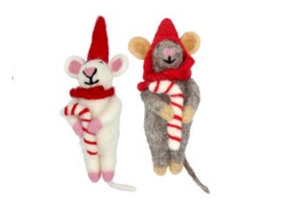 Suspensions en feutrine - souris