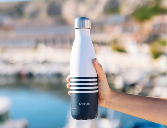 Bouteille inox 500 ml isotherme marinière bleu