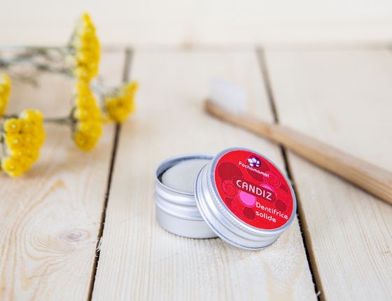 Dentifrice solide Pachamamaï Candiz & sa boite