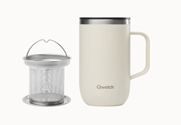 Mug tisanière isotherme Qwetch 470ml - beige sable