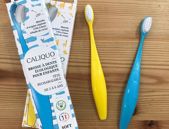 Brosse à dents rechargeables pour enfants Caliquo - jaune