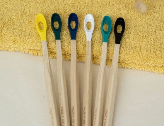 Manche de brosse à dents en bois rechargeable Apimani - adulte