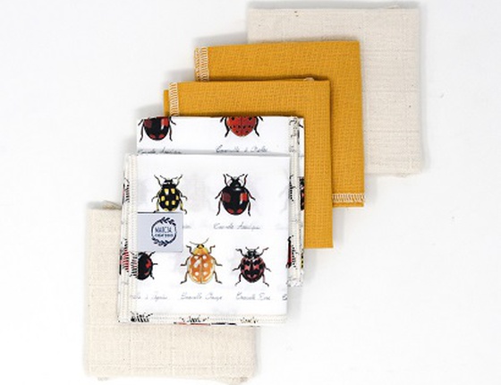 Lot de 6 mouchoirs en tissu