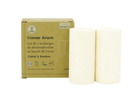 Déodorant en stick Comme Avant : lot de 2 recharges parfum cédrat & bambou