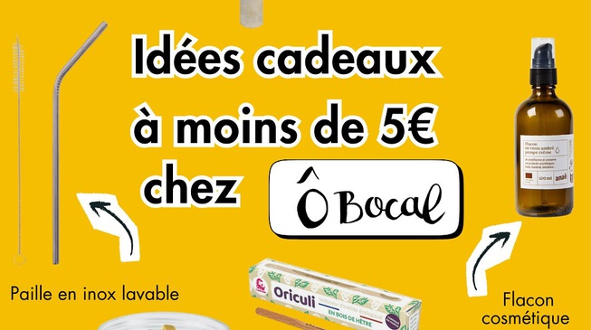 Liste de Noël pour des cadeaux écolos chez Ô Bocal