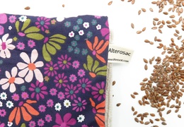 Bouillotte en graines de lin - coloris fleurs