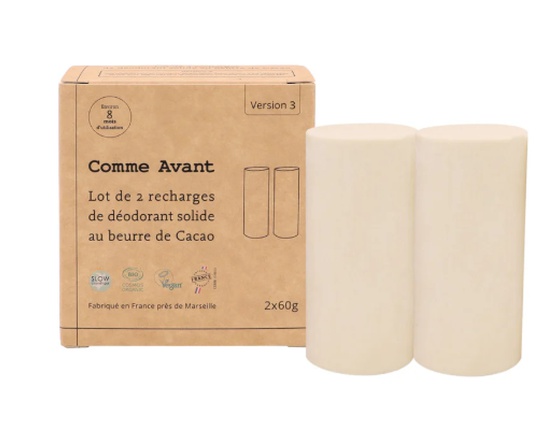 Déodorant en stick Comme Avant : lot de 2 recharges sans parfum