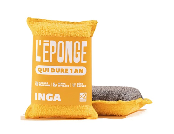 Éponge lavable Inga jaune