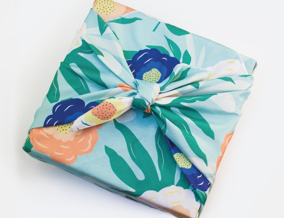 Furoshiki emballage cadeau réutilisable motif Flower