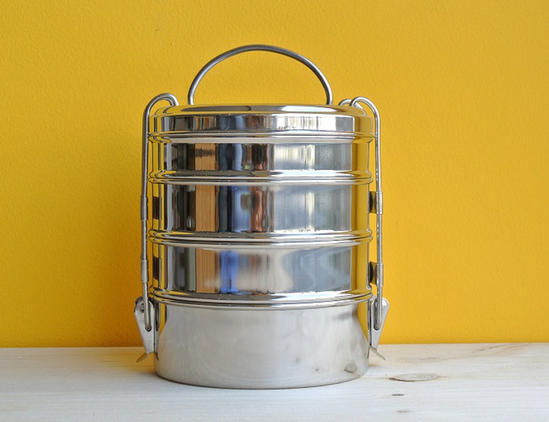 Boîte Tiffin Inox à 4 étages Ô Bocal Boutique Sans Emballage Jetable Bio Vrac Zéro Déchet 