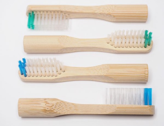 Lot de 2 têtes de brosse à dents rechargeables en bambou - poils médium verts