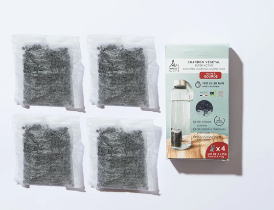Charbons nomades compostables pour gourdes - lot de 4
