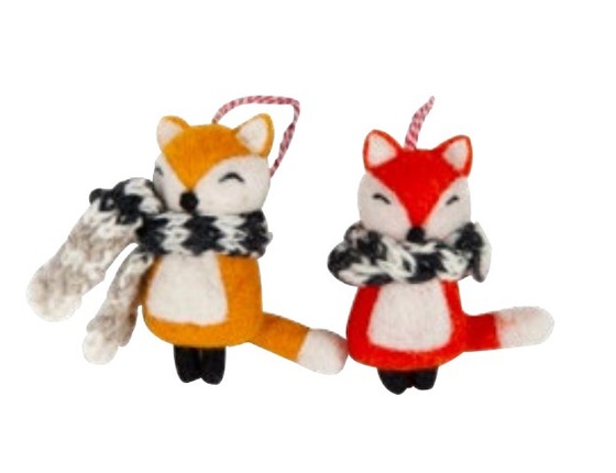 Suspensions en feutrine - renards