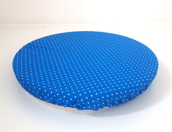 Couvre-plat en coton bleu à pois - taille XXL (30 cm)