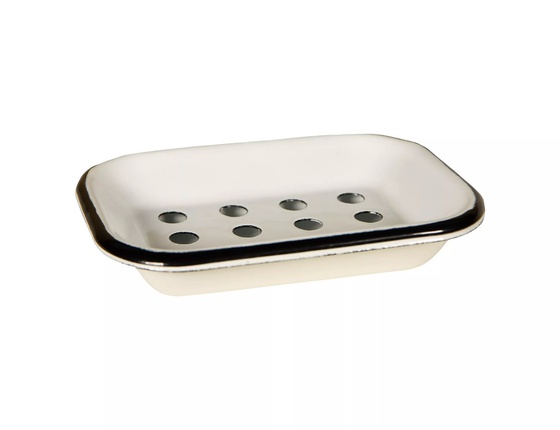 Porte-savon en fer émaillé - Blanc