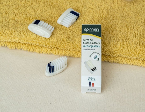 Recharge de 3 têtes de brosse à dents Apimani - poils médiums