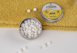 Dentifrice à croquer bio au citron - avec boîte