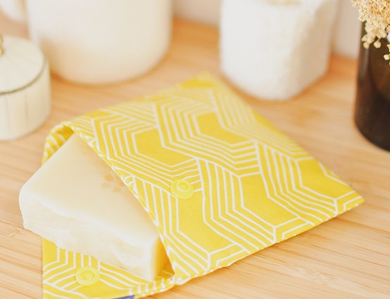 Pochette à savon en coton ciré