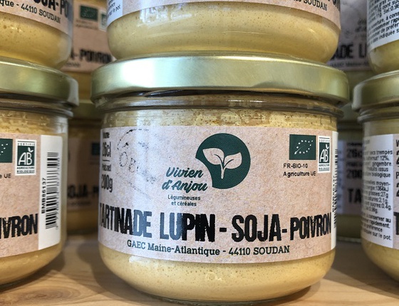 Tartinade lupin-soja-poivrons rouges bio & locale