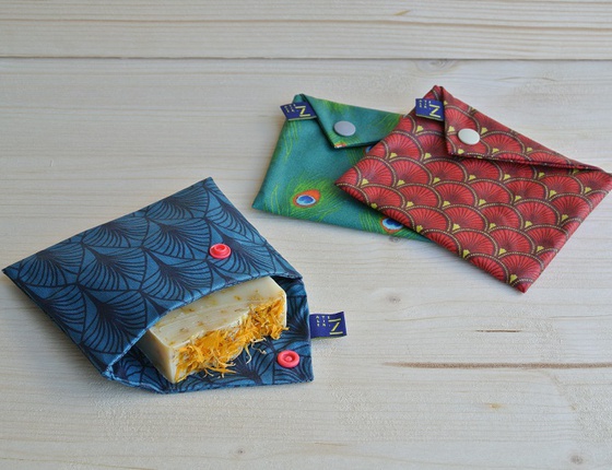 Pochette à savon en coton ciré
